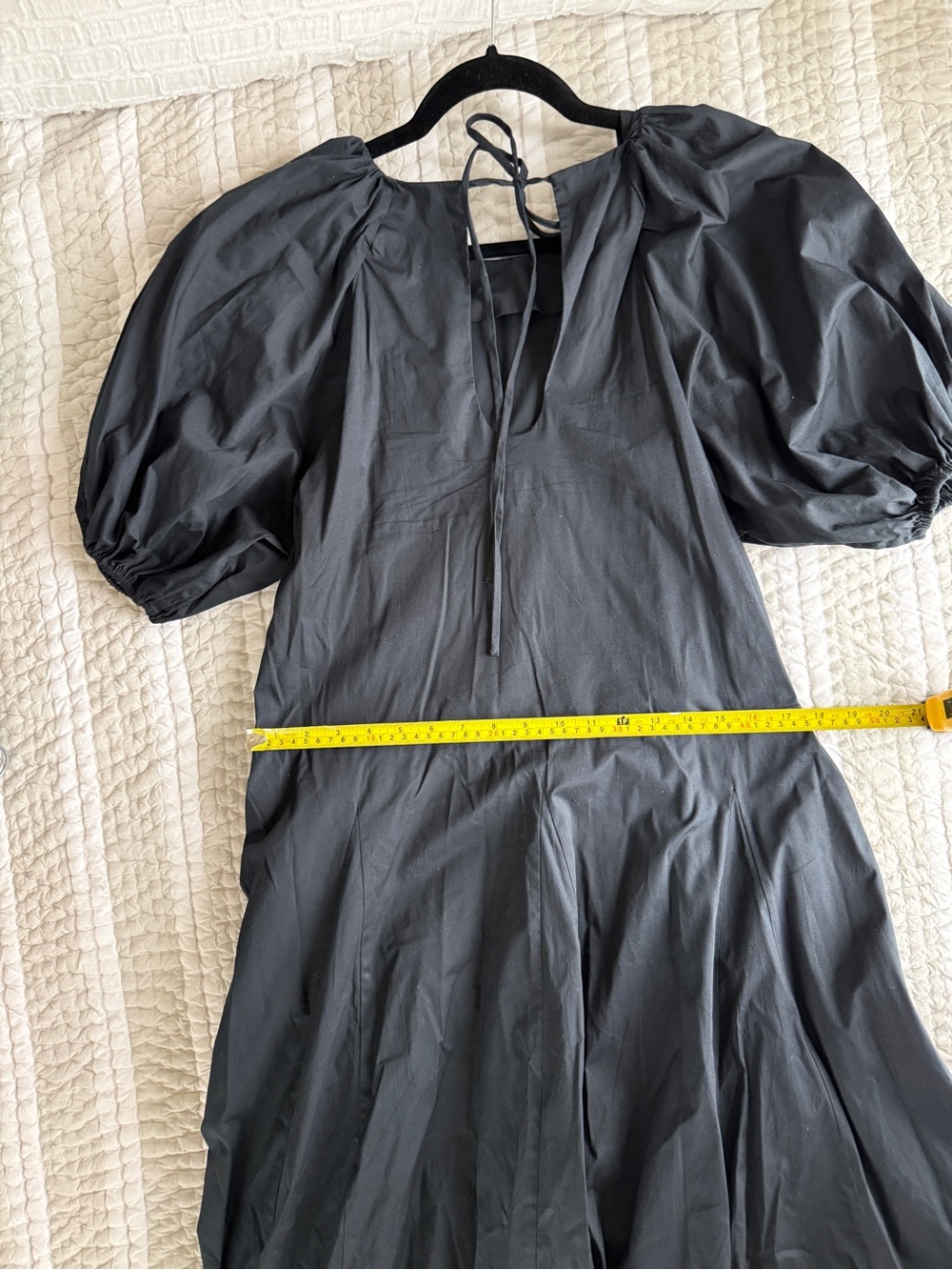 RHODE Black Puff-Sleeve Maxi Dress, Size 8 - Picture 9 of 9
